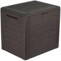 Hinsinc BROWN 280L Tool Storage Box Wood Design Plastic Chest With Lid