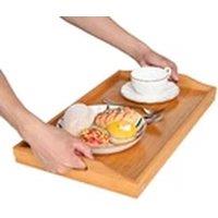 EONLION BAMBOO WOODEN LAP SERVING TRAY WITH FOLDING LEG TABLE in Natural