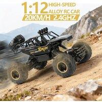 Rhybor Fast 4WD RC Car 20KM/H Alloy Remote Control All-Terrain Toy in Black