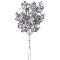 VFM e-Store Christmas Eucalyptus Bush Decoration 28cm x 16cm Silver X 1 | Size: 28 cm x 16 cm