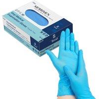 Merrimen Vinyl Disposable Gloves - Powder & Latex Free, Durable (Pack of 100) in Blue | Size: Large