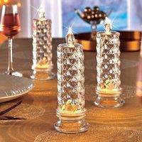 Coopers of Stortford Set of 3 Clear LED Candles with Crystal Effect