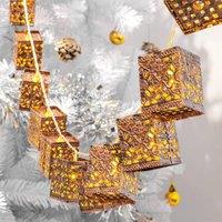 Globrite Hanging Antique Lantern Chain Light with Moroccan Style 20 LED Light in Copper
