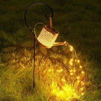 Globrite Watering Can Garden Lights 48 LED Solar Outdoor Decorative Lights with Waterfall Effect IP65 Waterproof in Warm White