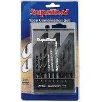 SupaTool Combination 9 Piece Drill Bit Set in Silver