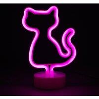 simpa LED Novelty Neon Cat Light in Pink
