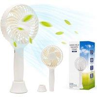 Tanness Rechargeable Handheld Fan with Foldable Design & Quiet Operation in White