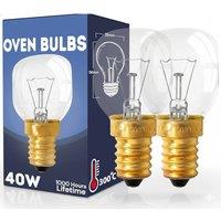 Tanness 2 Pack 40W Pygmy Oven Bulb - SES E14 Small Edison Screw - Warm White