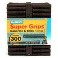 PLASPLUGS Supergrip Wall Plugs (Pack of 300) in Brown
