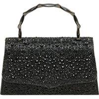 Women's Elegant Rhinestone Evening Clutch Bag in Black