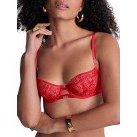 Aubade Women's Rules of Attraction Half Cup Bra in Red | Size: 32D
