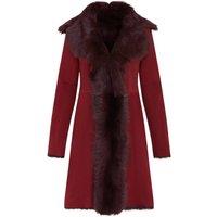 Infinity Leather Women's Toscana Sheepskin Suede Trench Coat-Tbilisi in Burgundy | Size: 12