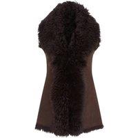 Infinity Leather Women's Toscana Shearling Nappa Leather Sheepskin Gilet - Parkes in Brown | Size: 16
