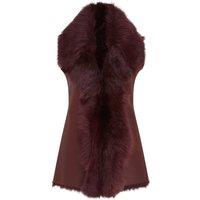 Infinity Leather Women's Toscana Shearling Nappa Leather Sheepskin Gilet - Parkes in Burgundy | Size: 12