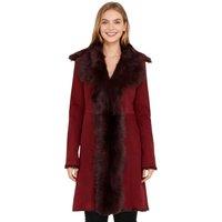 Infinity Leather Women's Genuine Toscana Sheep Suede Leather Trench Coat- Celeste in Burgundy | Size: 16