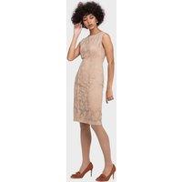 LBV Fashion Women's Side Bias Dress in Beige | Size: 8