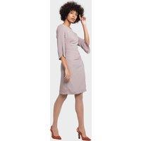LBV Fashion Women's Slit Sleeves Dress in Taupe | Size: 14