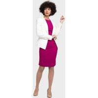 LBV Fashion Women's Petite Tweed Jacket in Ivory | Size: 12