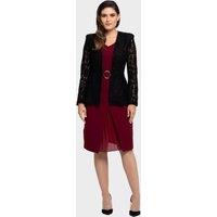 LBV Fashion Women's Petite Lace Sleeve Jacket in Black | Size: 8