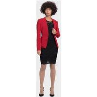 LBV Fashion Women's Petite Side Peplum Jacket in Red | Size: 10