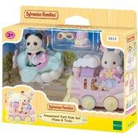 Sylvanian Families Amusement Park Ride Set Plane & Train Rides