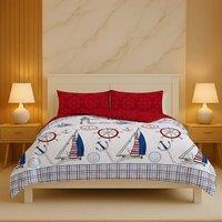Snug City Pirate Duvet Cover Set Adventure Themed Bedding with Pillowcases in Red | Size: Double