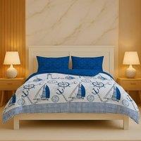 Snug City Pirate Duvet Cover Set Adventure Themed Bedding with Pillowcases in Blue | Size: Double