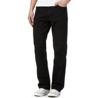 Cotton Works Men's Cotton Comfort Straight Fit Classic Denim Jeans in Black | Size: 44XL