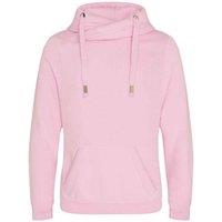 AWDis Men's Crossover Collar Hoodie in Baby Pink | Size: 2XL