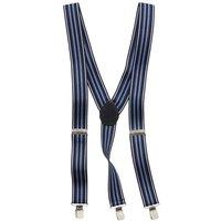 Atlas for Men Men's Striped Leather Braces in Dark Navy