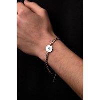 Outrage London Men's Silver Personalised Circle 5MM Cuban Bracelet | Size: Adjustable