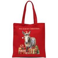 Bad Zebedee Women's Vintage Christmas Donkey Tote Bag in Red