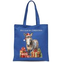 Bad Zebedee Women's Vintage Christmas Donkey Tote Bag in Royal