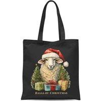 Bad Zebedee Women's Vintage Christmas Sheep Tote Bag in Black