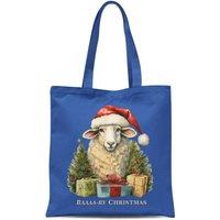 Bad Zebedee Women's Vintage Christmas Sheep Tote Bag in Royal