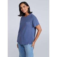 Animal Women's 'Phoenix' Summer Beach Cotton Graphic T-Shirt in Dark Blue | Size: 6