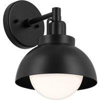 Netlighting Kichler Niva Dome Wall Lamp Contemporary Black 1x E27