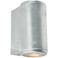 Netlighting Mandal Outdoor 2 Light Up Down Wall Light Galvanized IP44 GU10 in Grey