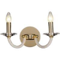 Netlighting Elena Wall Lamp Switched 2 Candle Light Gold Crystal