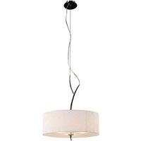 Netlighting Eve Ceiling Pendant 3 Light E27 Polished Chrome with White Round Shade in Grey