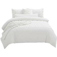 Snug City Ultra Soft Teddy Duvet Cover Set Christmas Tree Cozy Fleece Bedding in White | Size: Double