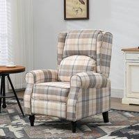 HOMCOM Recliner Chair for Living Room Wingback Chair with Padded Armrest in Khaki