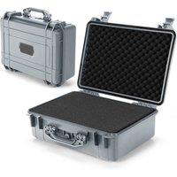Costway Waterproof Protective Hard Case Portable Camera Case w/Foam 46x36x17cm in Grey | Size: 46 x 36 x 17 cm