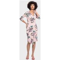 LBV Fashion Women's Flower Silky Pink Dress in Baby Pink | Size: 14