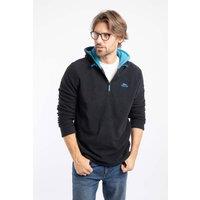 Weird Fish Men's Gervase 1/4 Zip Microfleece Hoodie in Black | Size: Large