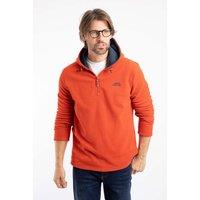 Weird Fish Men's Gervase 1/4 Zip Microfleece Hoodie in Orange | Size: Large