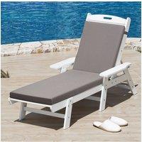 Living and Home Comfortable Outdoor Solid Color Bench Cushion in Grey