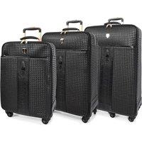 House of Leather Luggage Black Croc-Embossed Lightweight Stabilizers Midnight | Size: Small