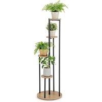 Costway 5 Tiers Tall Plant Stand Flower Rack with Foot Pads Metal Display Pot Shelf Holder in Natural