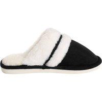 MODISHION Men's Faux Fur Lined Indoor Slippers in Black | Size: 7.5